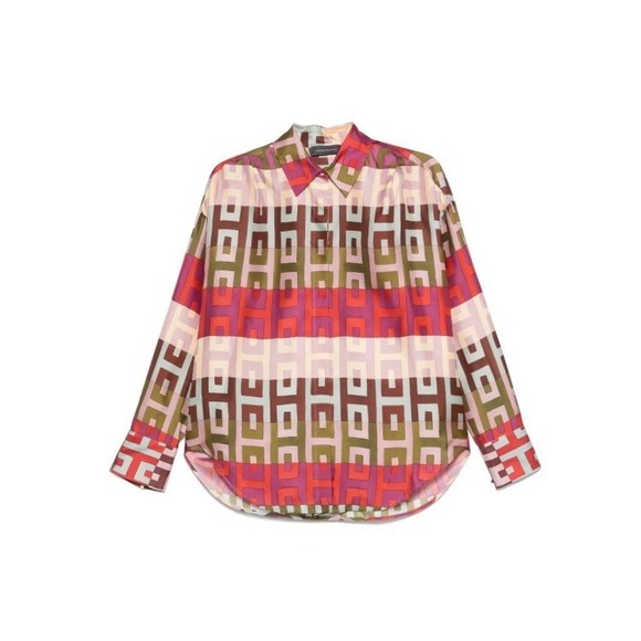 Lorena Antoniazzi Tops - Lorena Antoniazzi Powder Pink Geometric-Print Shirt - NWT